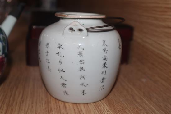 A late 18th century Chinese Imari small bowl, decorated with flowers, together with a group of assorted 18th century and later Chinese